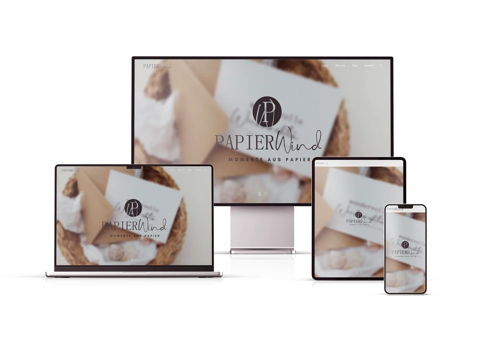 Website-Mockup: Papierwind – Webdesign von Spack! Medien